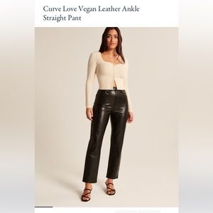 Abercrombie curve love vegan leather ankle
straight pants size 28 short
